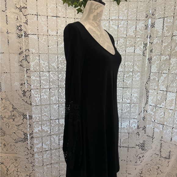 Stevie Nicks Style Black Angel Sleeve Dress with Laced Edging Women’s Size XS - Picture 4 of 13
